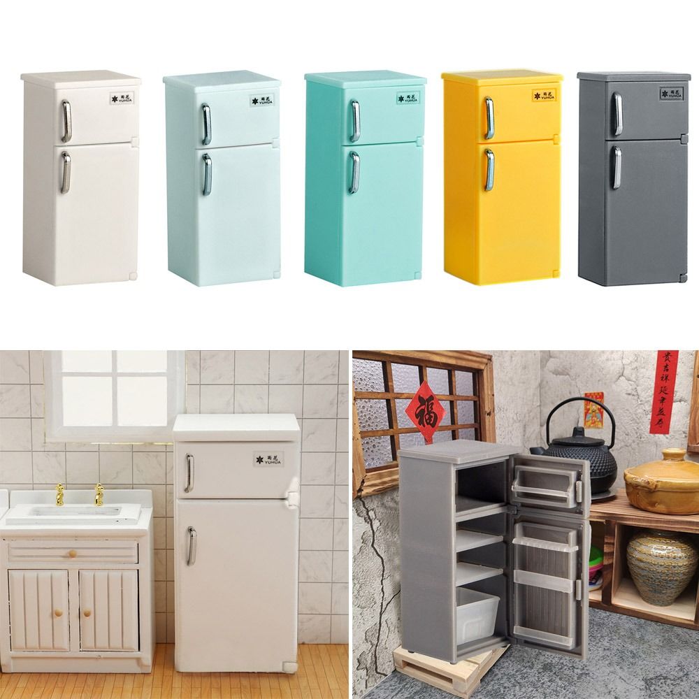 Kitchen Appliances List - Miniature Plastic Fridge Model 1:24 Multicolor
