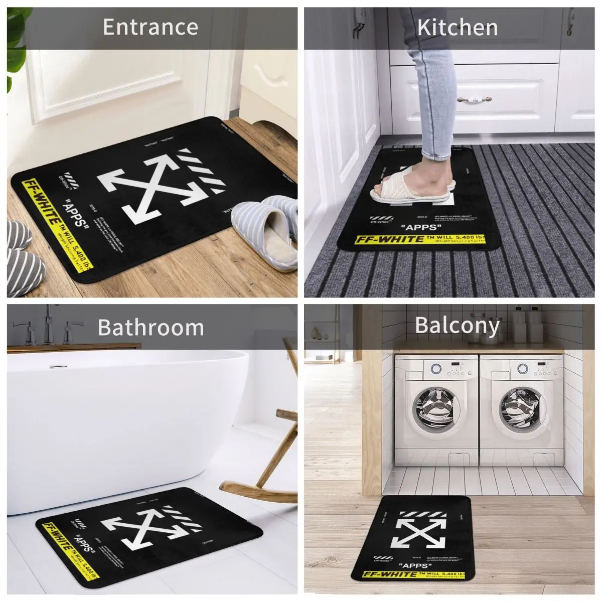 Off-white Doormat Durable Carp - Kitchen Appliances White 评论和价格