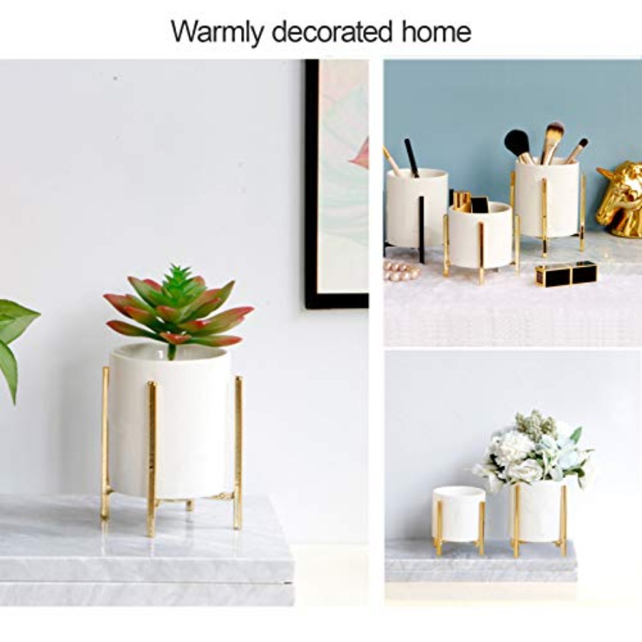 pencil cup Sturdy metal frame  - Kitchen Appliances White 评论和价格