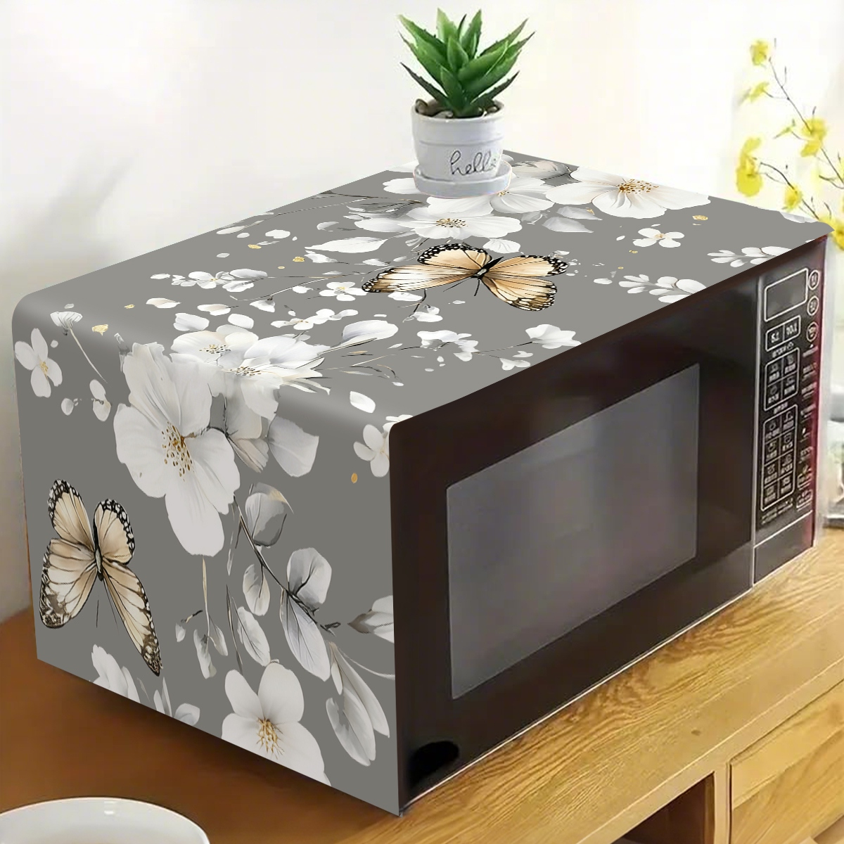 1pc  White Flower Microwave Du - Kitchen Appliances White 评论和价格