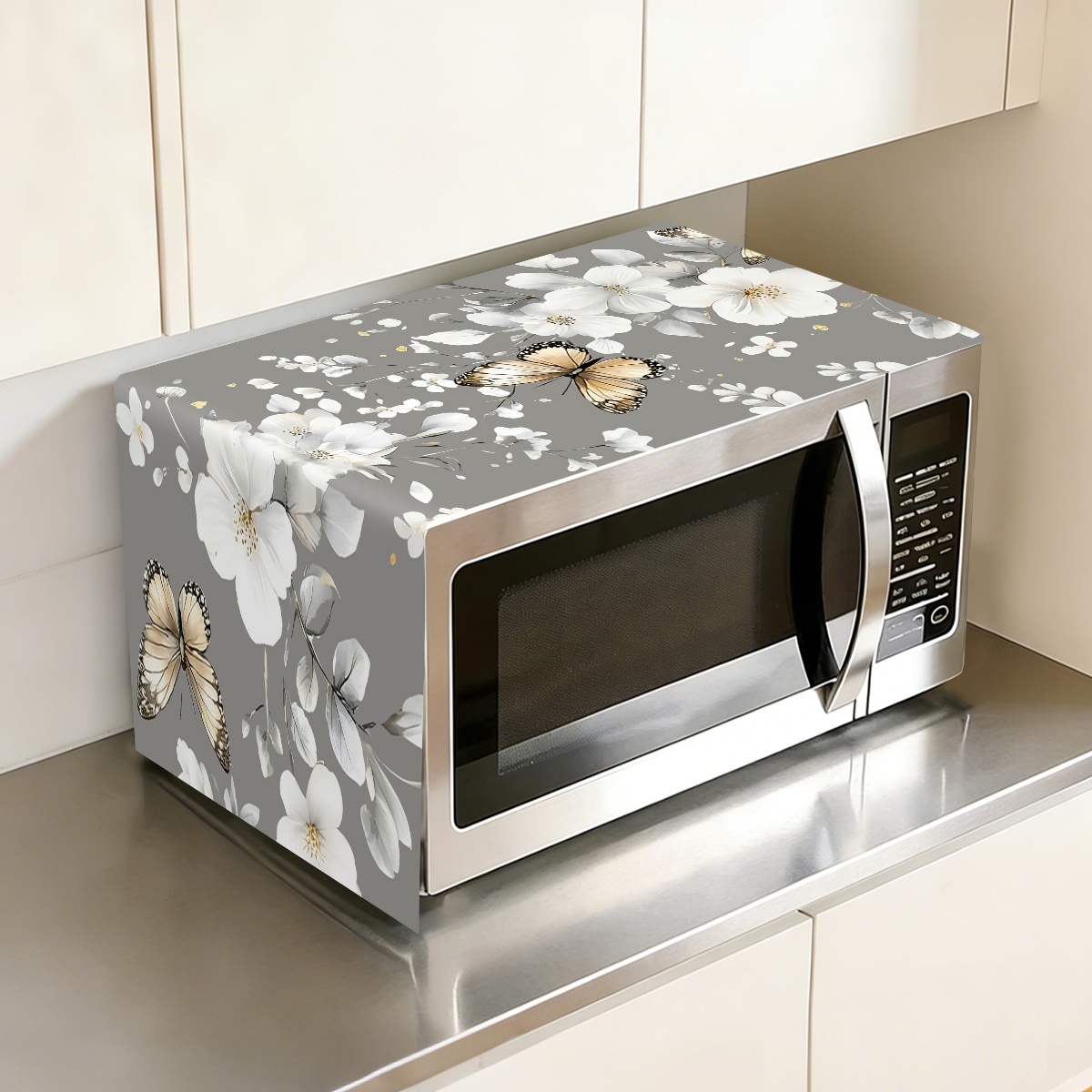1pc  White Flower Microwave Du - Kitchen Appliances White 评论和价格