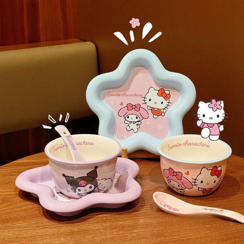 Cartoon Cat Print Ceramic Dinn - Kitchen Appliances Brand 评论和价格